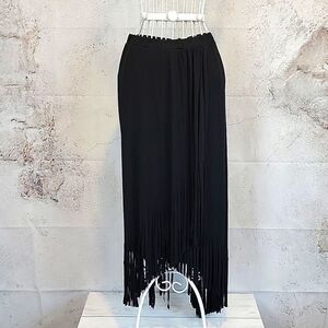 Spense faux wrap skirt with fringe - black Women's Size M